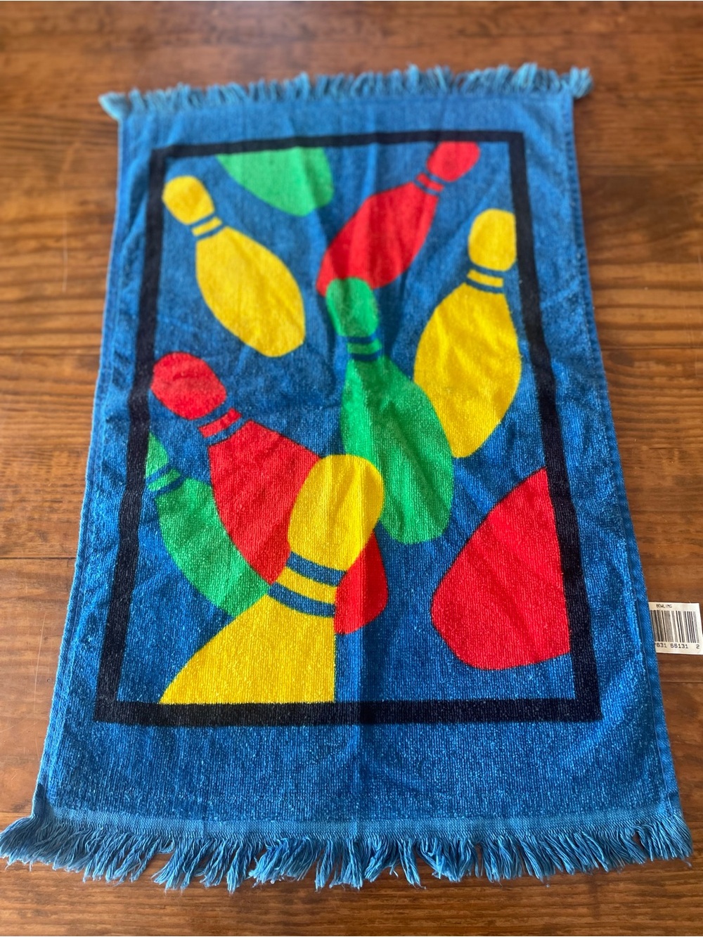 Vintage Retro Bowling Pin Graphic Towel Size small unique accessory unique